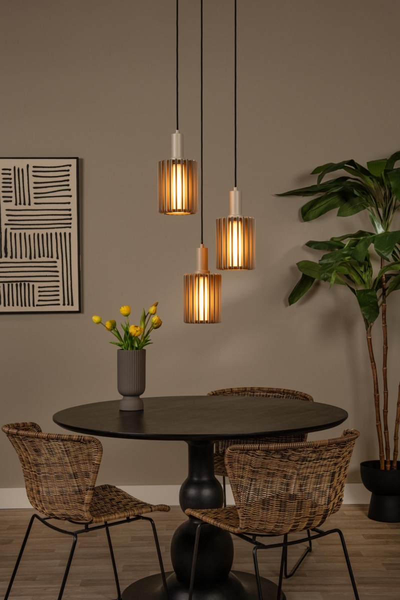 Lucide LAMBRES - Závesné svetlo - 3xE27 - Taupe